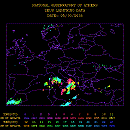 Karte des Blitzes in Europa