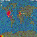 Karte der Blitze in der Welt