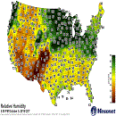Relative Luftfeuchtigkeit in den USA jetzt