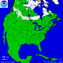 Capa de nieve en Norteamérica
