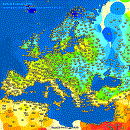 Minimale Lufttemperatur in Europa (fr)