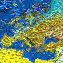 Atmosphärischer Luftdruck jetzt in Europa